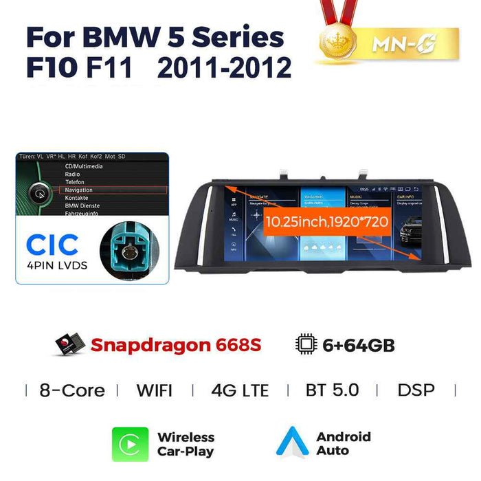 10.25 inch for BMW 5 Series F10 11-17 Android large screen central control car navigation Bluetooth Carplay