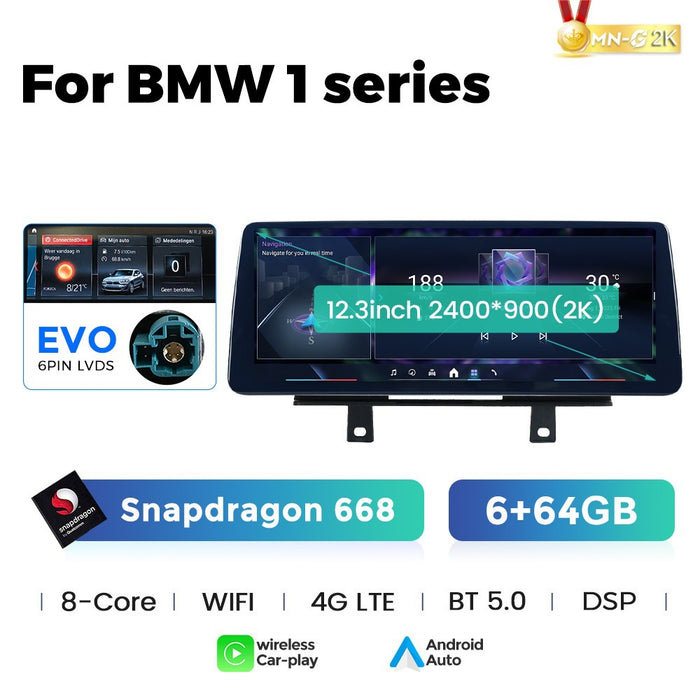 12.3 Applicable to BMW 1 Series F20 2018-2020 Android large screen central control car navigation Bluetooth Carplay