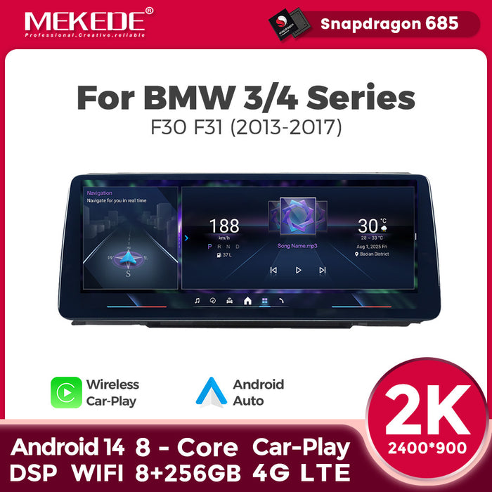 12.3 Applicable to BMW 3 Series 4 Series F30 F32 F36 Android Large Screen Central Control Car Navigation Bluetooth Carplay