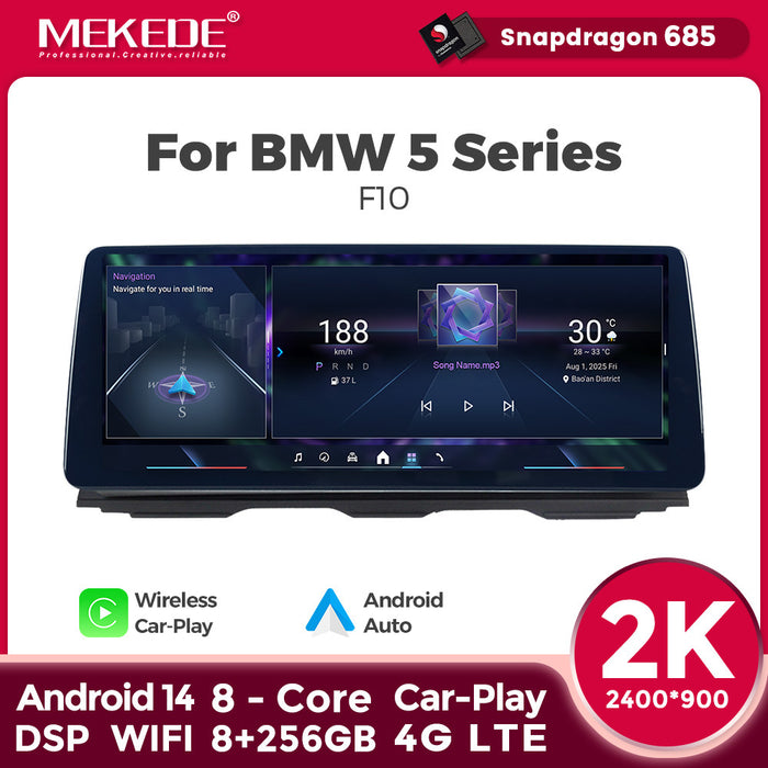 12.3 Applicable to BMW 5 Series F10 M5 11-17 Android large screen central control car navigation Bluetooth Carplay