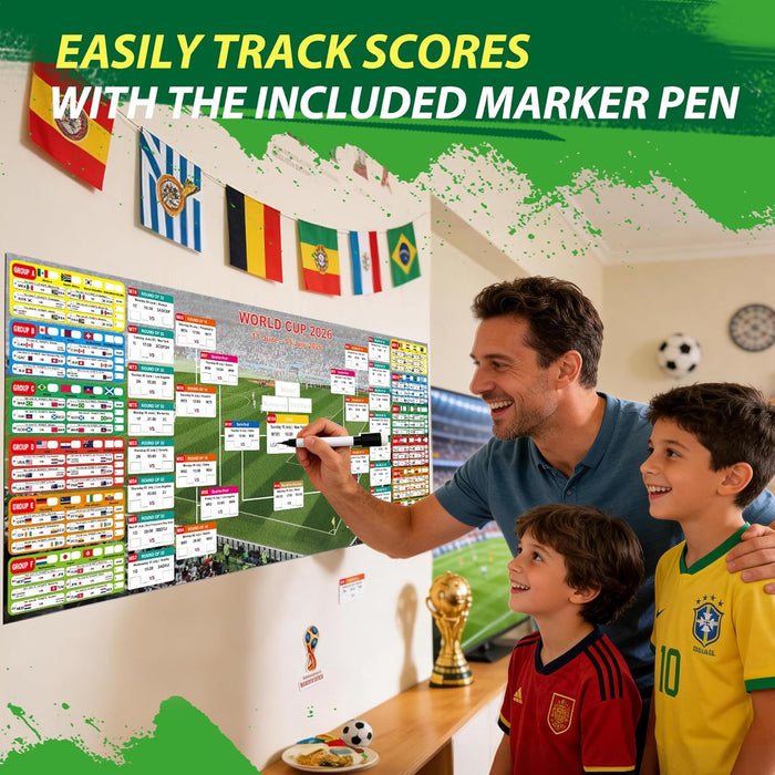 extra-large 43.31" x 17.72" landscape dimensions for full tournament visibility