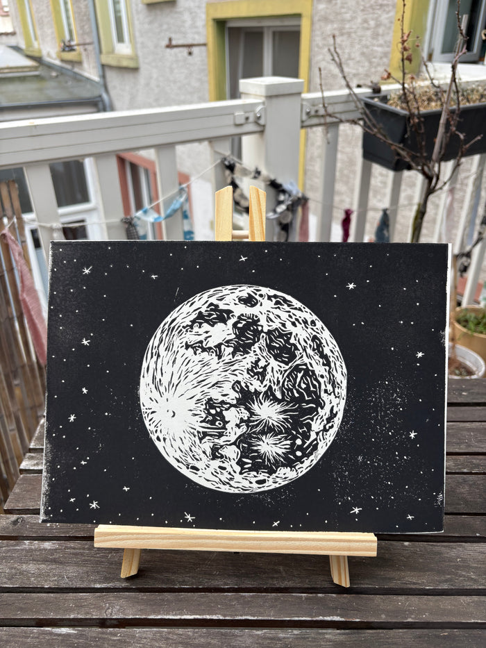 Linoldruck: Mond