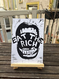 Linoldruck: Eat the rich