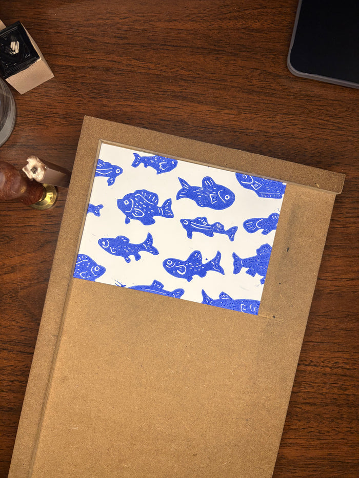 Linoldruck: Fische A6