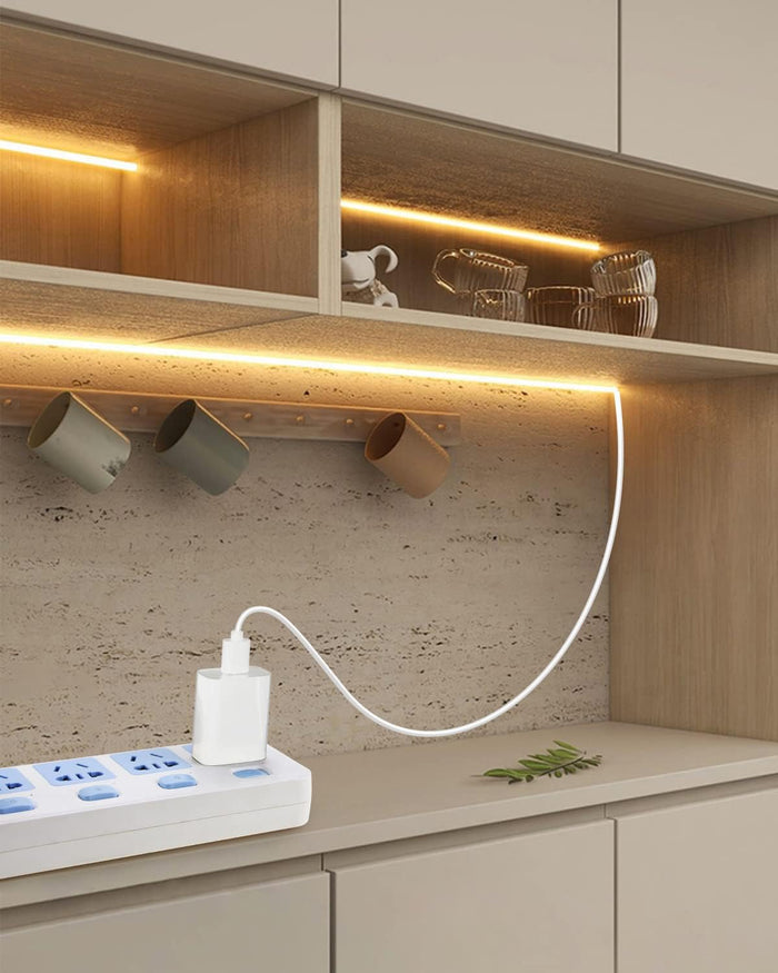 Aclorol USB Warm White LED Strip – Under Cabinet Kitchen Decor, Seamless COB 320 LEDs/m