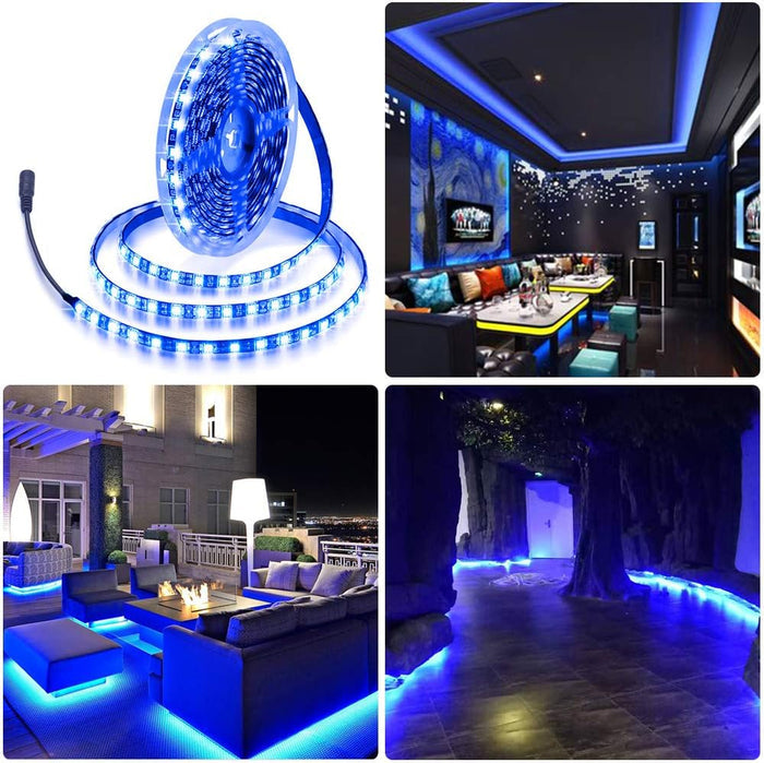 ALITOVE Cool-Touch Blue LED Strip for Nursery and Playroom Accent Lighting, 12V Low Voltage 16.4ft