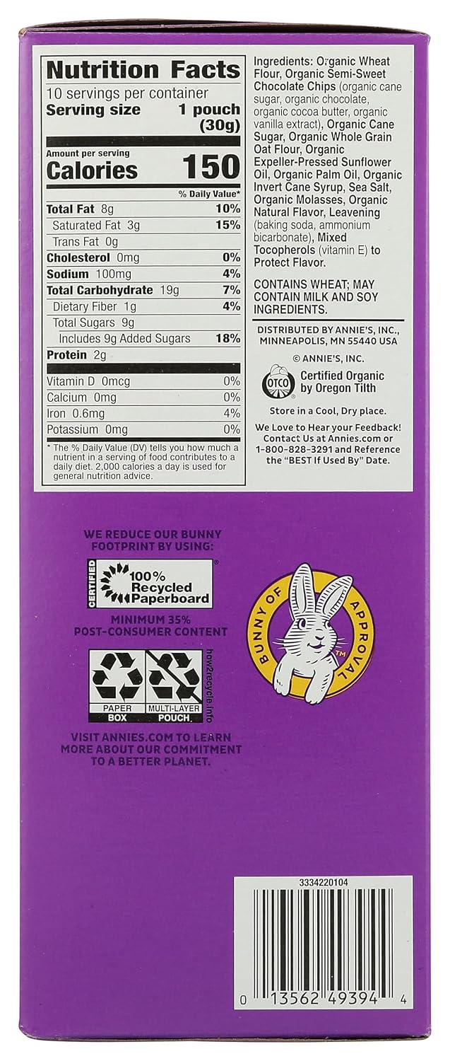 Annie's Organic Mini Chocolate Chip Cookies – Hiking Backpack and Stadium Seat Snack