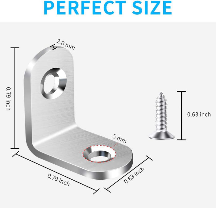 AODLANA L Bracket Set – Polished Hardware for Cozy Home Aesthetics, Reinforce Shelf and Cabinet Corners