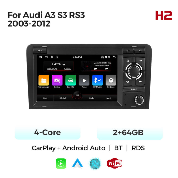 Applicable to Audi A3 03-13 unilateral button Android large screen central control navigation Bluetooth radio special machine
