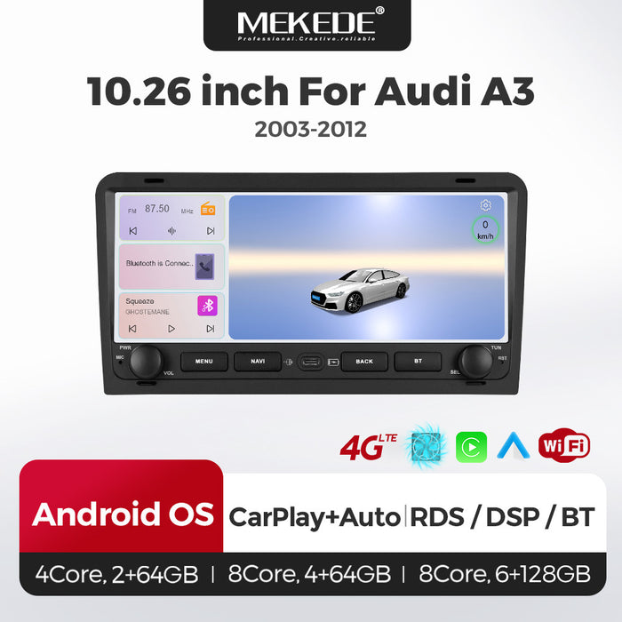 Applicable to Audi A3 2003-2013 button Android large screen central control navigation Bluetooth radio 10.25 inches
