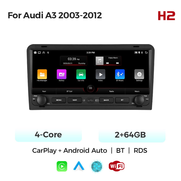 Applicable to Audi A3 2003-2013 button Android large screen central control navigation Bluetooth radio 10.25 inches