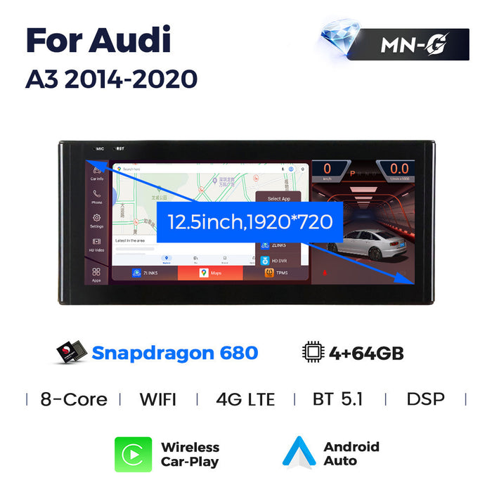 Applicable to Audi A3 2014-2020 Android large screen central control car navigation Bluetooth Carplay