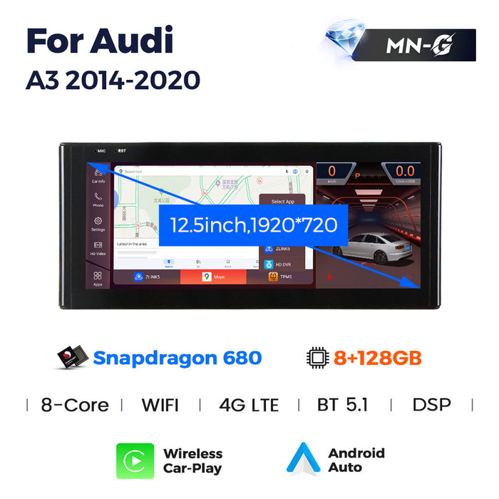 Applicable to Audi A3 2014-2020 Android large screen central control car navigation Bluetooth Carplay