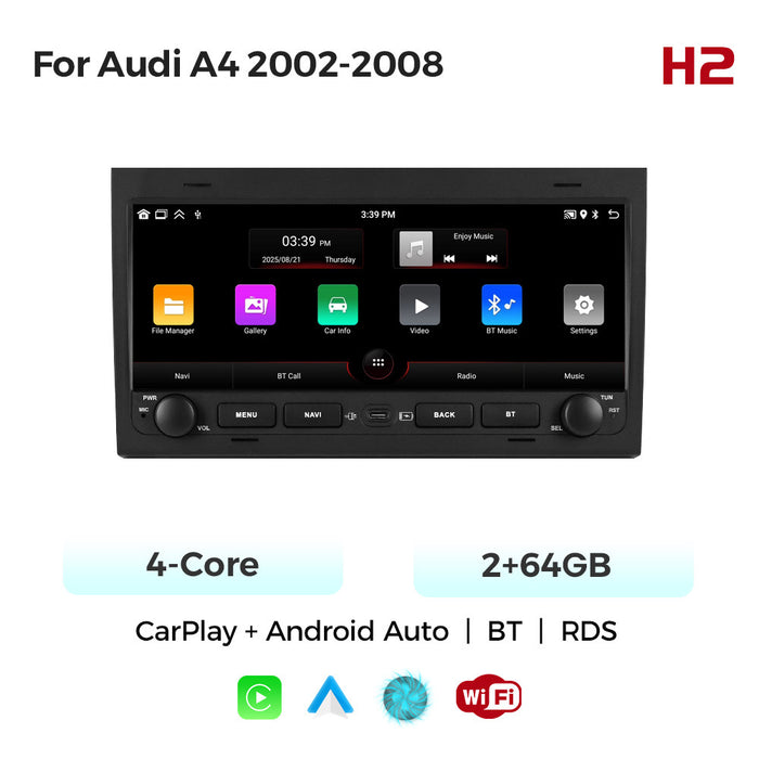 Applicable to Audi A4 2002-2008 button Android large screen central control navigation Bluetooth radio 10.25 inches