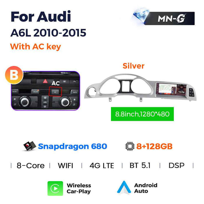 Applicable to Audi A6 2005-2015 original car style Android large screen central control car navigation Bluetooth Carplay