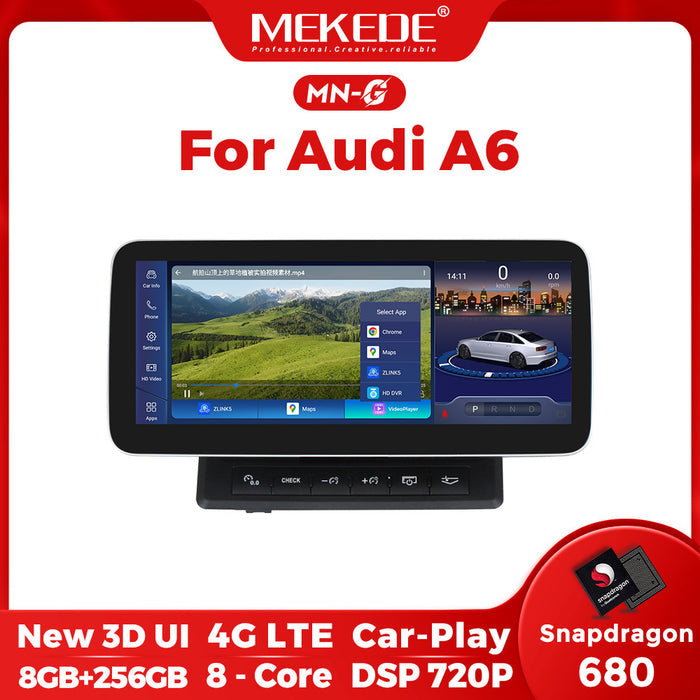 Applicable to Audi A6 2010-2015 Android large screen central control car navigation Bluetooth Carplay