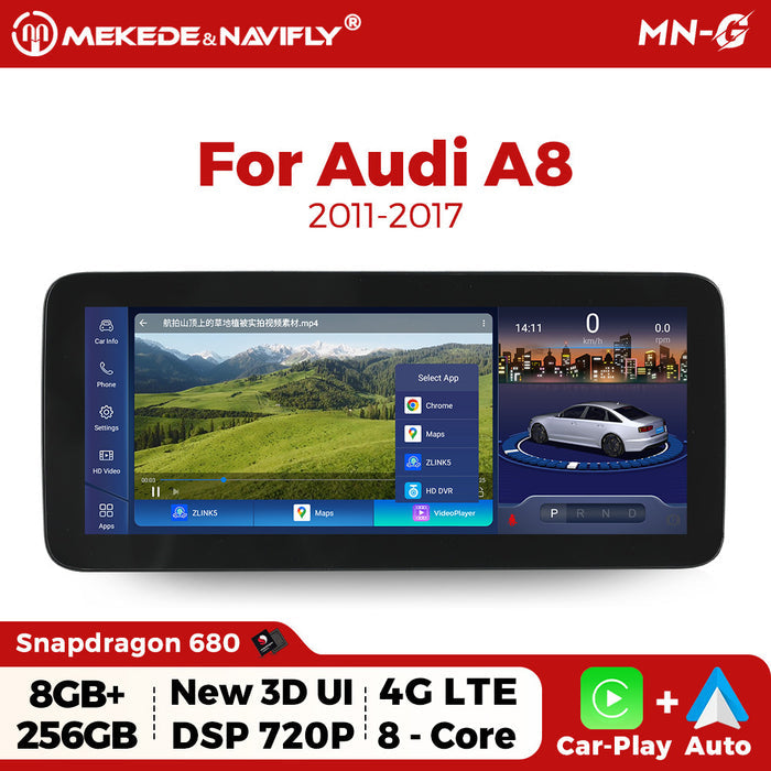 Applicable to Audi A8 2011-2011 Android large screen central control car navigation Bluetooth Carplay