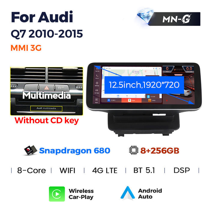 Applicable to Audi Q7 2005-2015 Android large screen central control car navigation Bluetooth Carplay