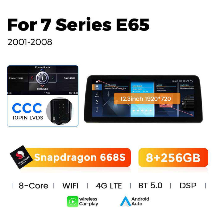 Applicable to BMW 7 Series E65/E66 2001-2008 Android large screen central control car navigation Bluetooth Carplay