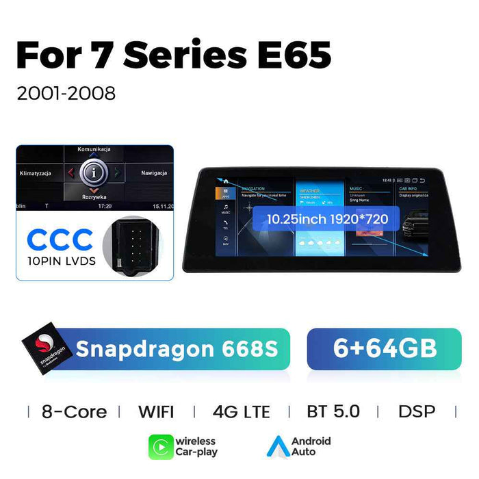 Applicable to BMW 7 Series E65/E66 2001-2008 Android large screen central control car navigation Bluetooth Carplay