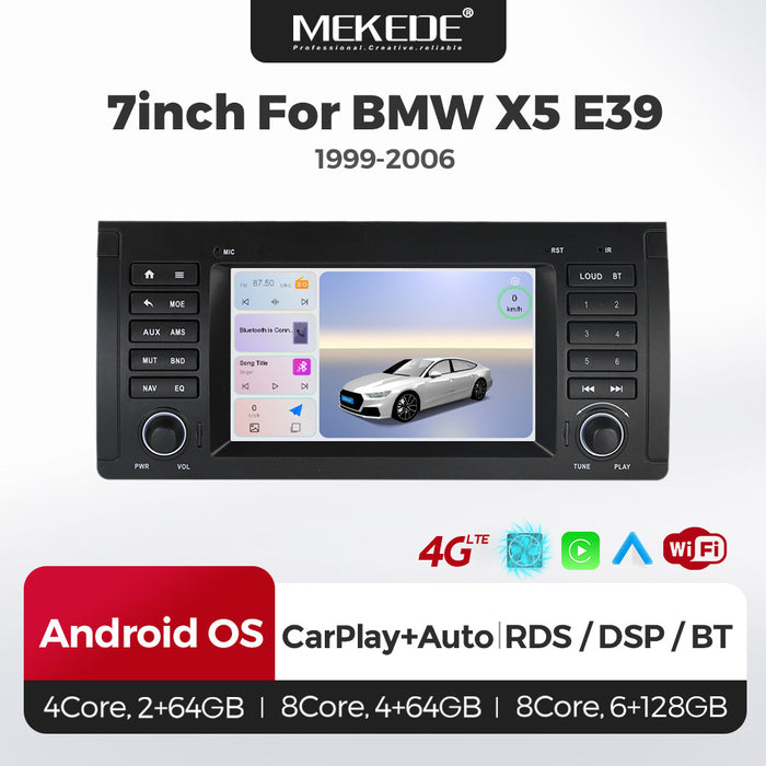 Applicable to BMW E39 X5 98-06 7-inch Android large-screen central control navigation radio button special machine