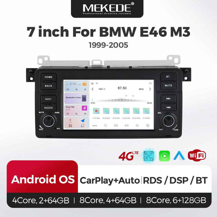 Applicable to BMW E46 M3 98-05 7-inch Android large-screen central control navigation radio button special machine