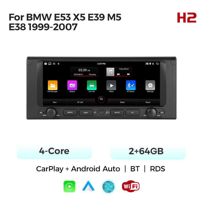 Applicable to BMW E53 X5 E39 M5 button Android large screen central control navigation Bluetooth radio 10.25 inches