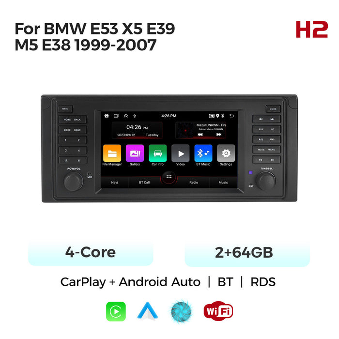 Applicable to BMW E535 E39 M5 7-inch Android large-screen central control navigation radio button special machine