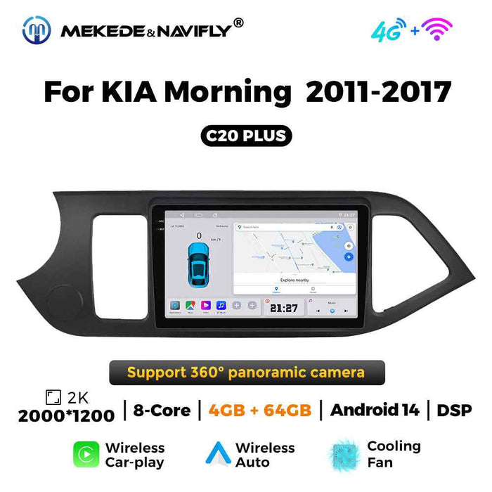 Applicable to Kia Morning11-17 Android large screen central control car navigation radio screen Carplay
