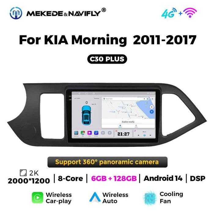 Applicable to Kia Morning11-17 Android large screen central control car navigation radio screen Carplay