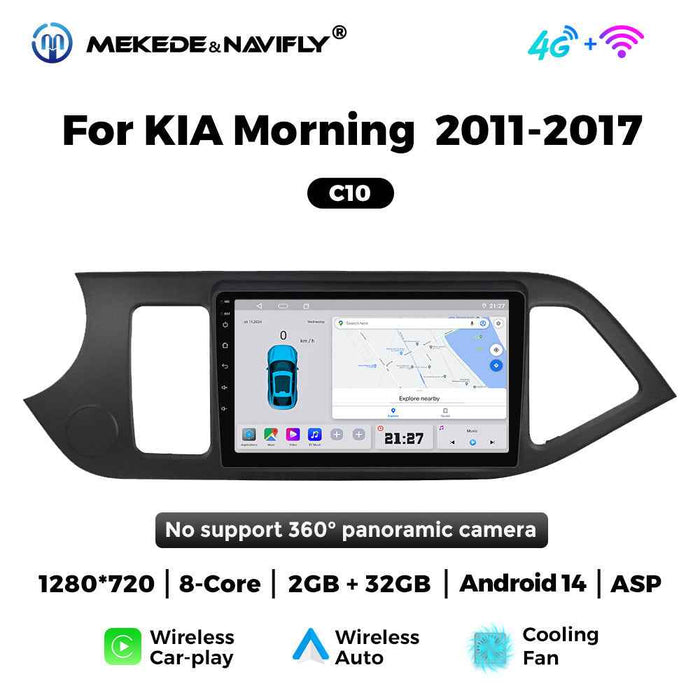 Applicable to Kia Morning11-17 Android large screen central control car navigation radio screen Carplay