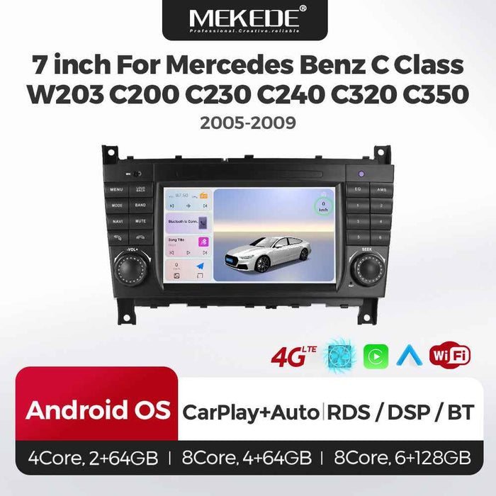 Applicable to Mercedes-Benz C-Class W203 2005-2009 Android large-screen central control navigation radio button special machine