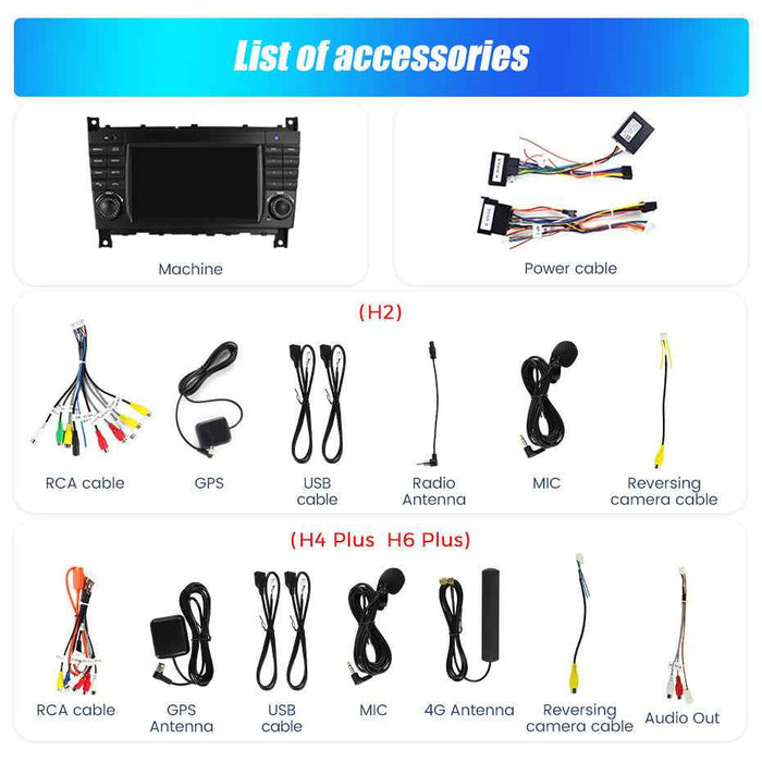 Applicable to Mercedes-Benz C-Class W203 2005-2009 Android large-screen central control navigation radio button special machine