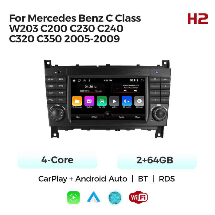 Applicable to Mercedes-Benz C-Class W203 2005-2009 Android large-screen central control navigation radio button special machine