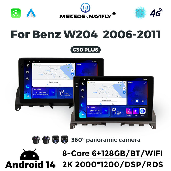 Applicable to Mercedes-Benz C-Class W204 2006-2011 Android large-screen central control car navigation radio screen