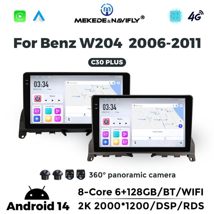 Applicable to Mercedes-Benz C-Class W204 2006-2011 Android large-screen central control car navigation radio screen