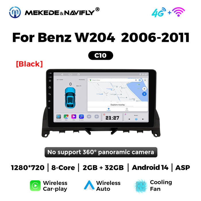 Applicable to Mercedes-Benz C-Class W204 2006-2011 Android large-screen central control car navigation radio screen