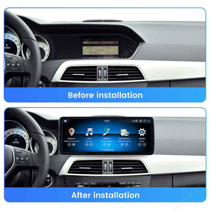 Applicable to Mercedes-Benz C-Class W204 C63 11-13 years Android large screen central control car navigation Bluetooth Carplay