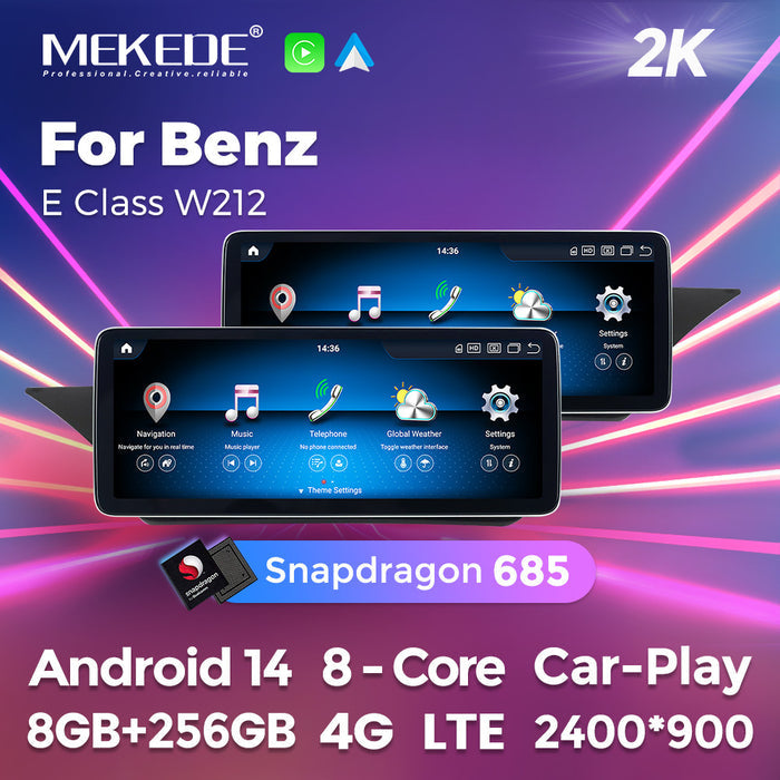Applicable to Mercedes-Benz E-Class W212 E200 E260 E300 Android large screen central control navigation Bluetooth Carplay
