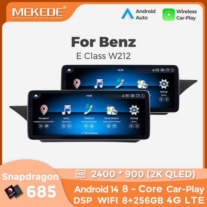 Applicable to Mercedes-Benz E-Class W212 E200 E260 E300 Android large screen central control navigation Bluetooth Carplay