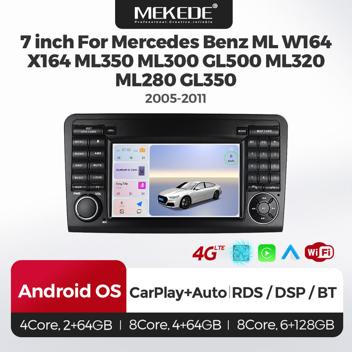 Applicable to Mercedes-Benz ML/GL W164/X164 Android large-screen central control navigation radio button special machine