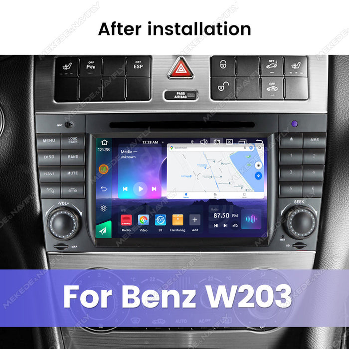 Applicable to Mercedes-Benz W203 7-inch with DVD button double din Android large screen central control navigation Bluetooth Carplay