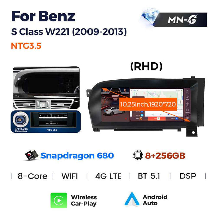 Applicable to Mercedes-Benz W221 S-class S350 S400 Android large screen central control car navigation Bluetooth carplay
