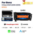 Applicable to Mercedes-Benz W221 S-class S350 S400 Android large screen central control car navigation Bluetooth carplay