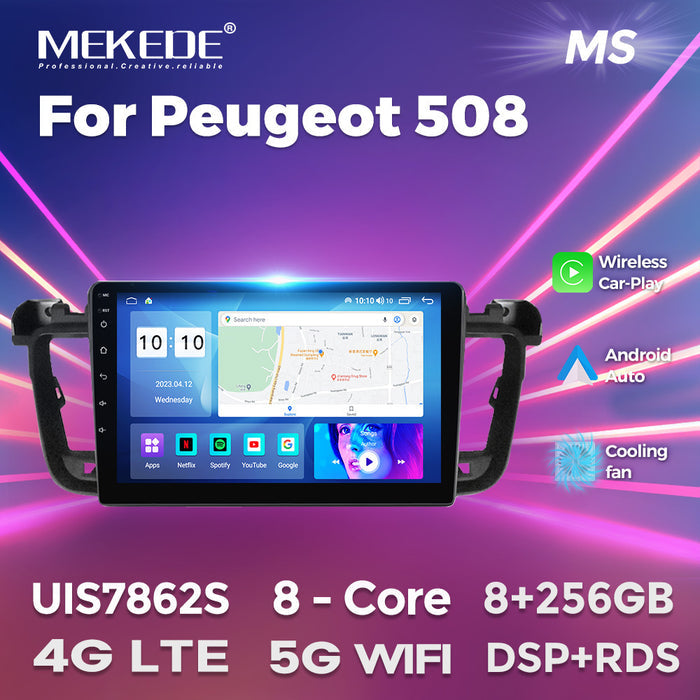 Applicable to Peugeot 508 2011-2018 Android large screen central control navigation radio 8 + 256G