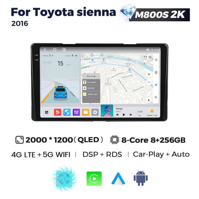 Applicable to Toyota Sienna 2016-2018 Android Large Screen Central Control Navigation Radio Bluetooth Carplay