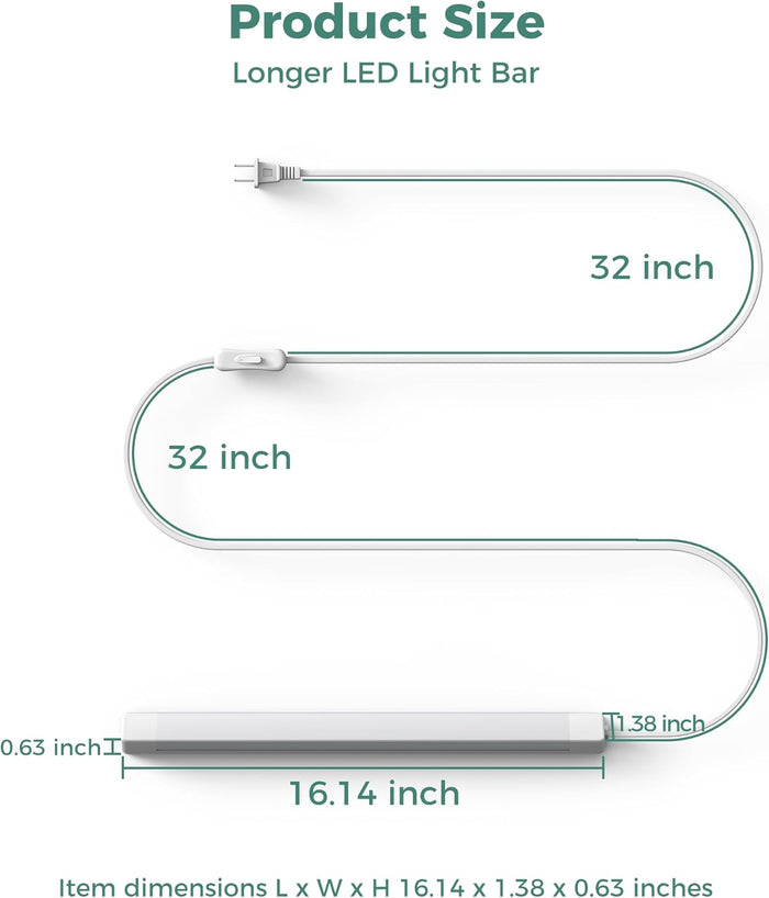 ASOKO Plug-in Under Cabinet Light – Glare-Free Countertop Lighting for Meal Prep, Reading, and Remote Work