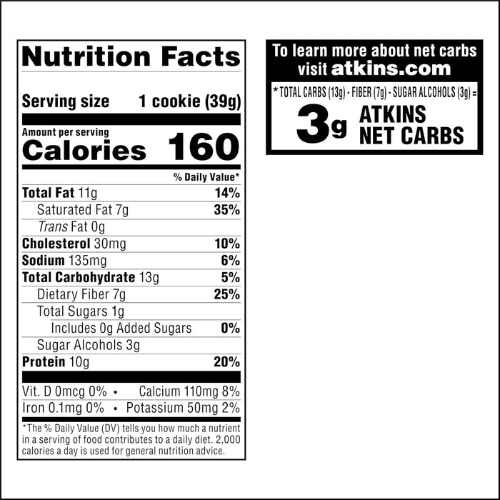 Atkins Double Chocolate Chunk Cookie – 3g Net Carb Treat for Outdoor Adventures and Day Hikes