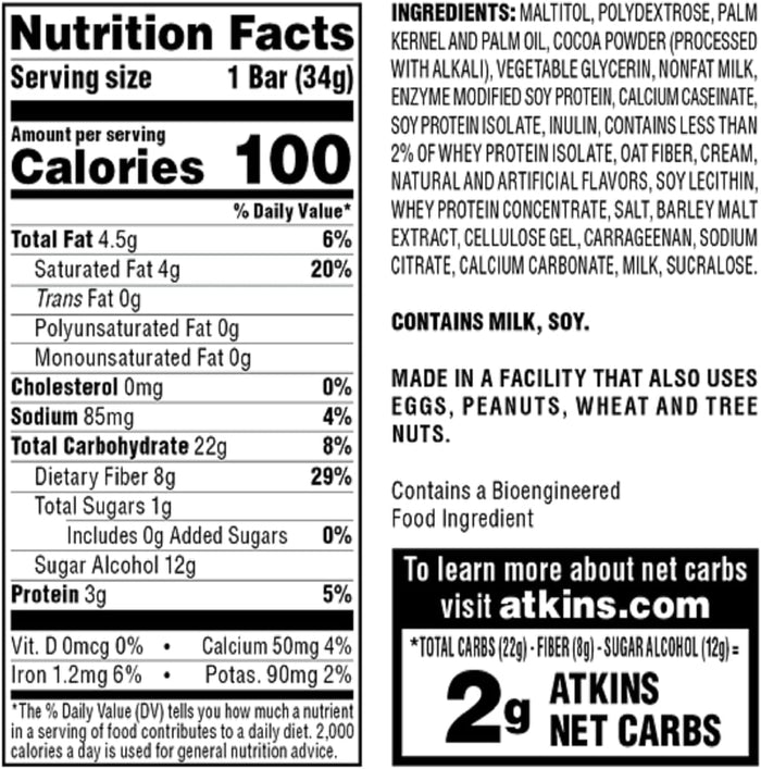 Atkins Endulge Chocolate Caramel Mousse Bar – Picnic and Patio Dessert for Active Lifestyles, 5 Count
