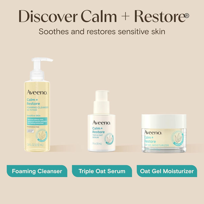 Aveeno Calm + Restore Oat Gel – Elevated Dermatologist-Recommended Face Cream with Feverfew Extract